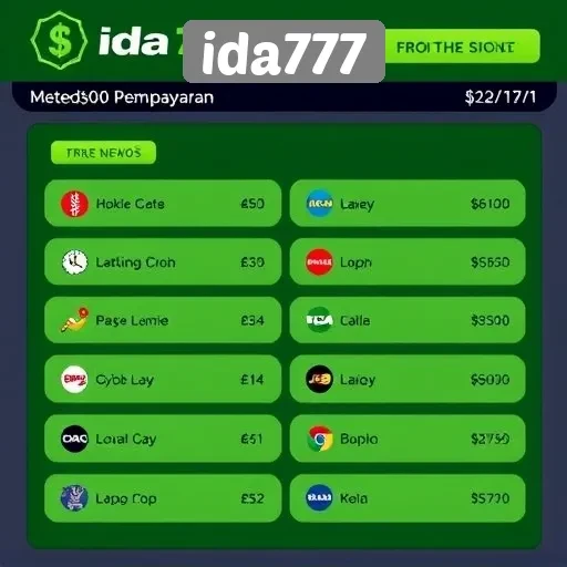 Beragam Metode Pembayaran di Ida777 untuk Member